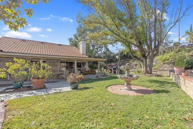 view of yard with a patio area