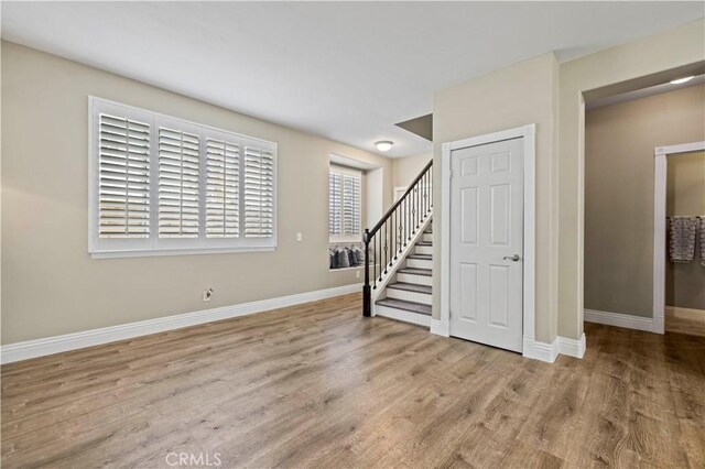 interior space with light hardwood / wood-style floors