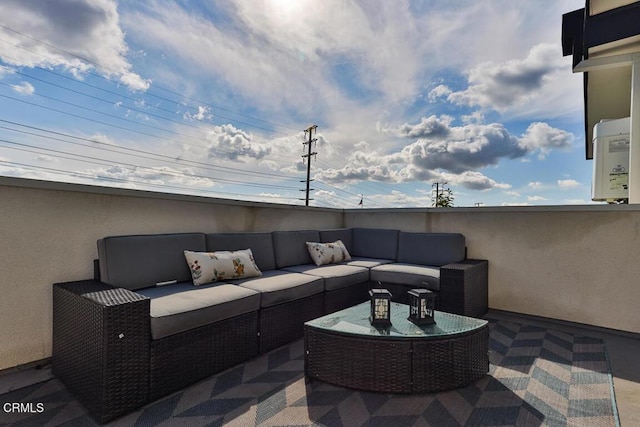 view of patio featuring an outdoor living space