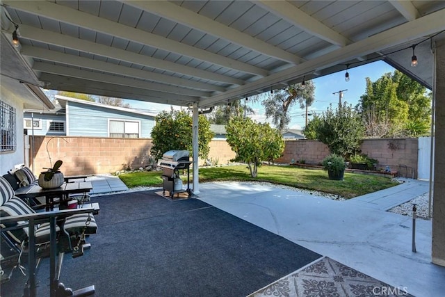 view of patio with area for grilling