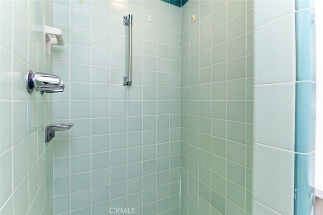 bathroom with tiled shower