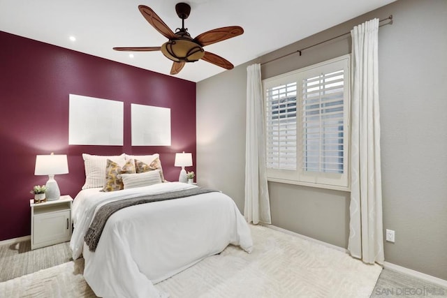 bedroom with ceiling fan