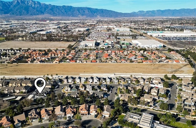 aerial view with a mountain view