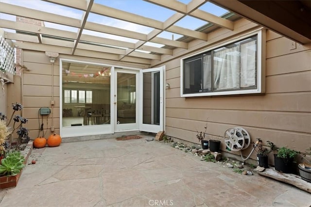 view of patio / terrace featuring a pergola