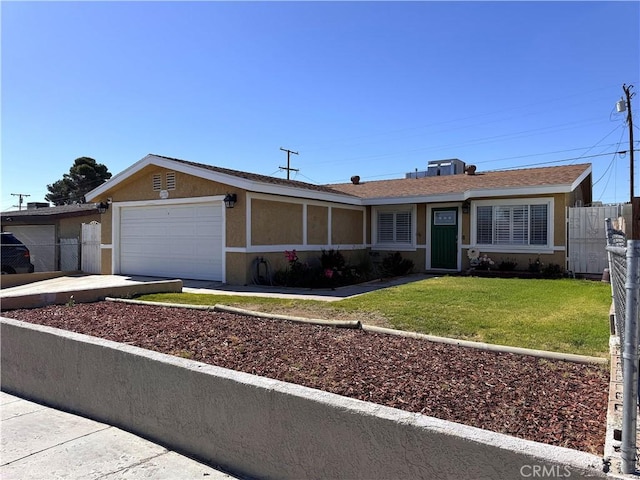 1704 Sunrise Rd, Barstow, CA 92311 - ranch-style house featuring an attached garage and stucco siding