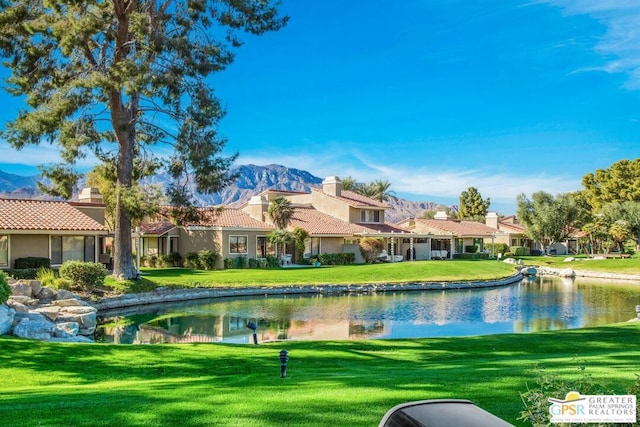 exterior space featuring a mountain view