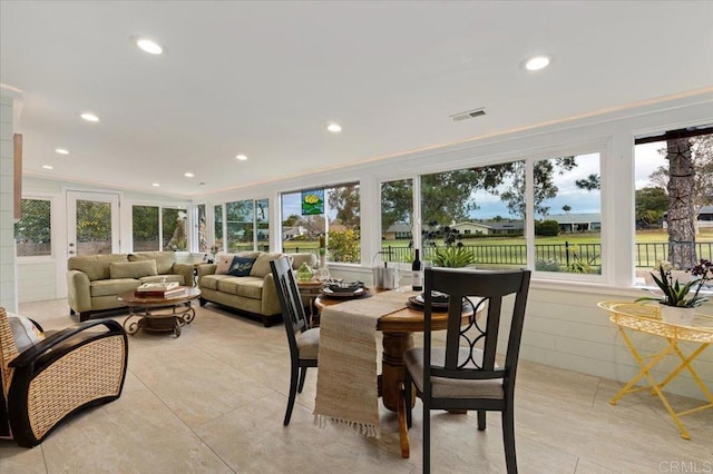 sunroom / solarium with visible vents