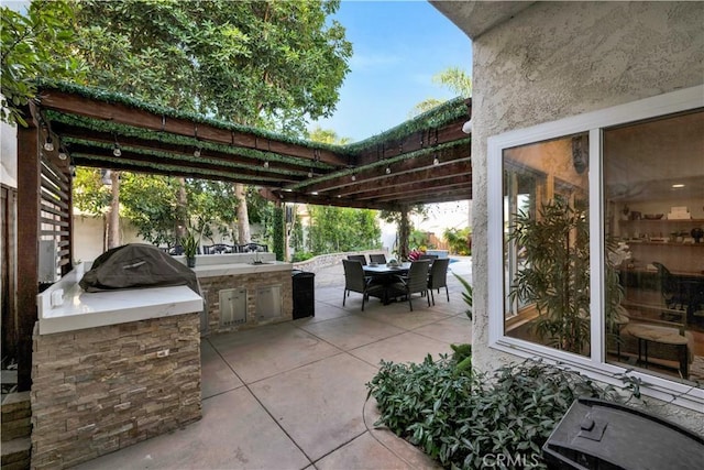 view of patio with area for grilling