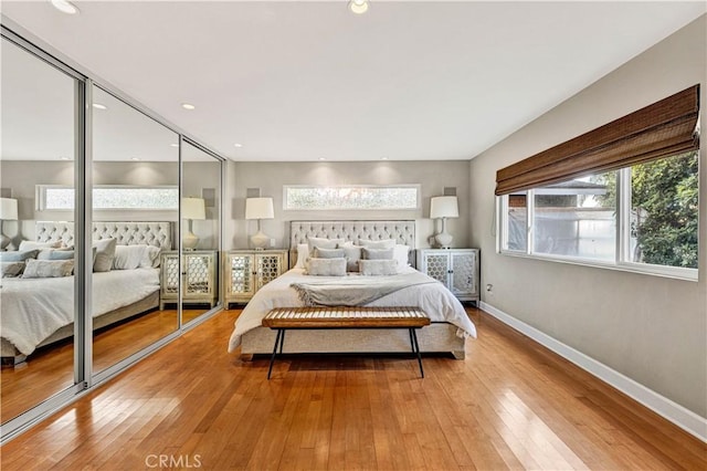 bedroom featuring light hardwood / wood-style flooring