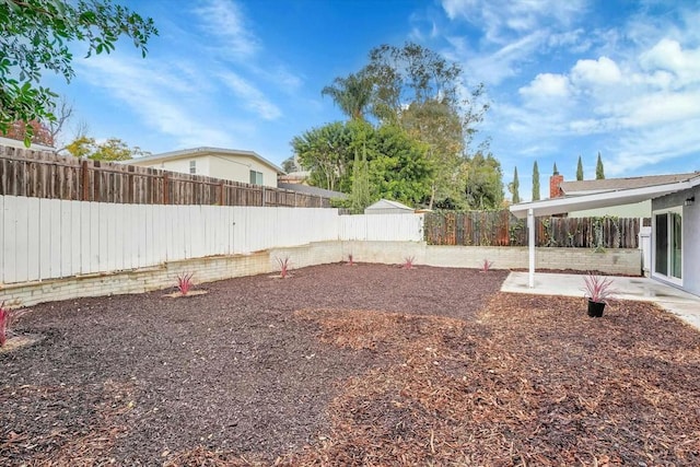 view of yard featuring a patio area