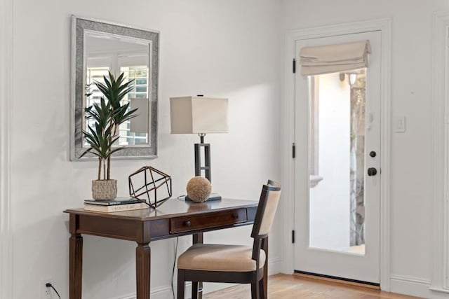 office featuring light hardwood / wood-style flooring