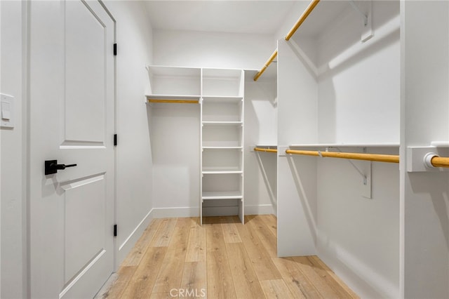 walk in closet featuring light wood-type flooring