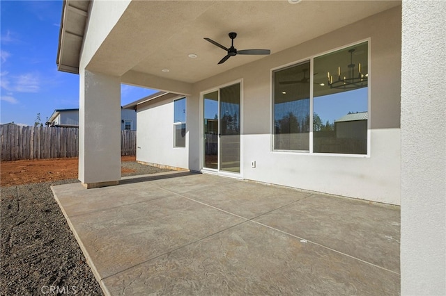 view of patio / terrace with ceiling fan