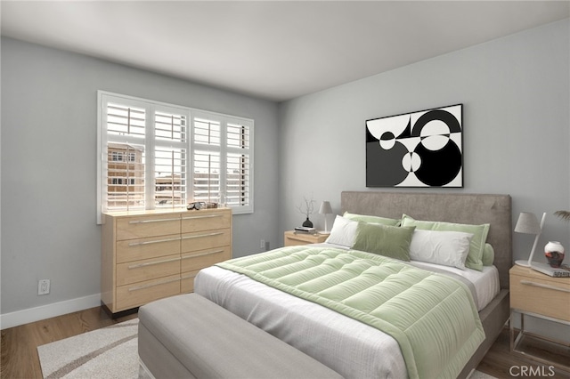 bedroom featuring dark hardwood / wood-style floors