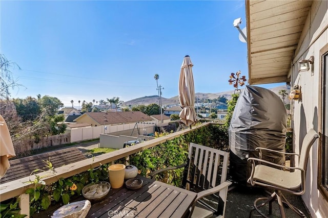 balcony with a mountain view