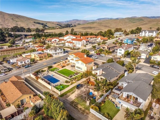 bird's eye view featuring a mountain view