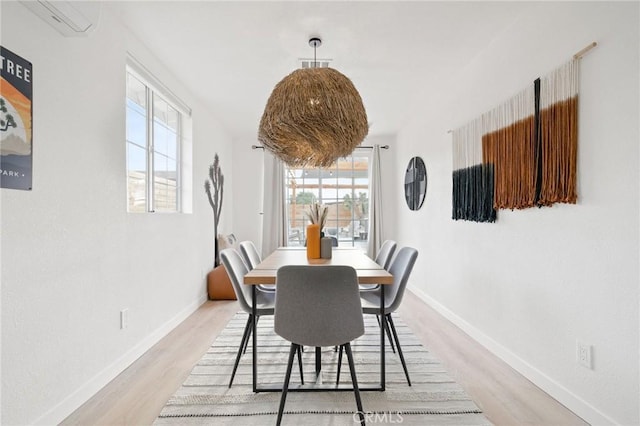 dining space featuring light hardwood / wood-style floors