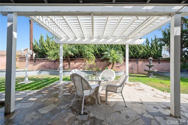 view of patio / terrace with a pergola