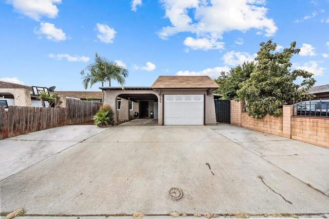 view of front of home featuring a garage