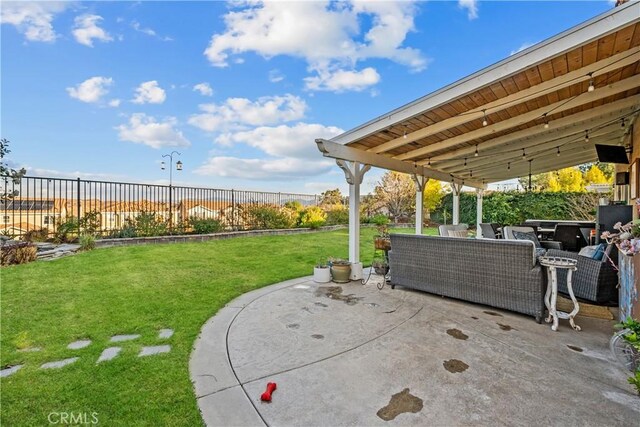 view of patio with an outdoor hangout area