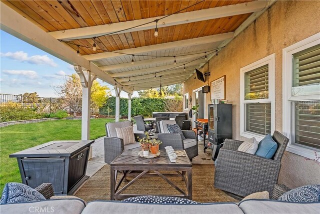 view of patio / terrace featuring an outdoor hangout area