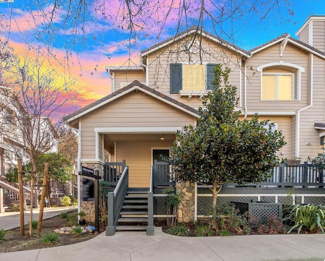 view of front of home with a porch