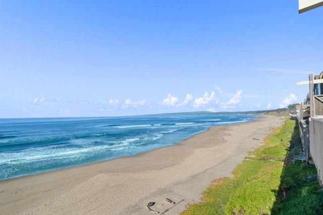 property view of water with a beach view