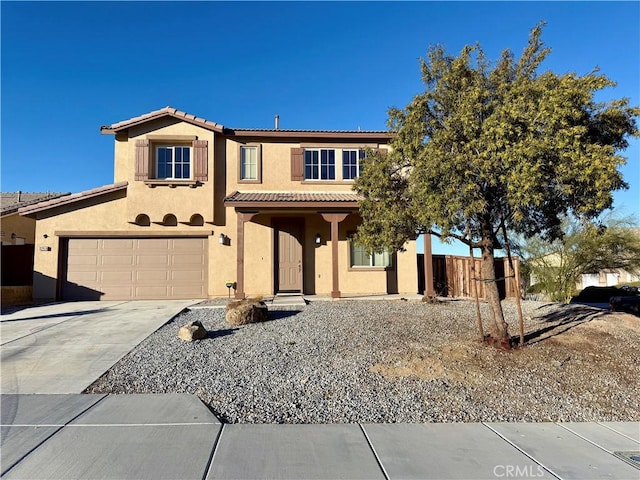 view of front of home with a garage