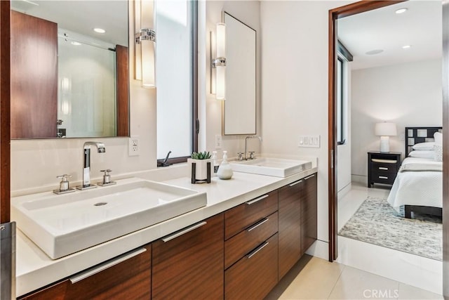 bathroom featuring vanity and tile patterned floors