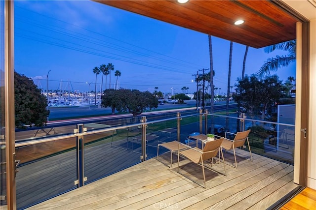 view of deck at dusk