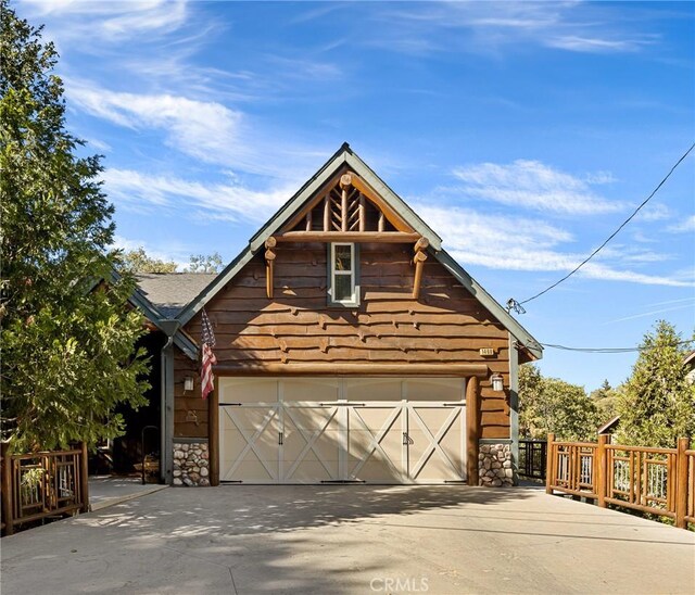 view of garage