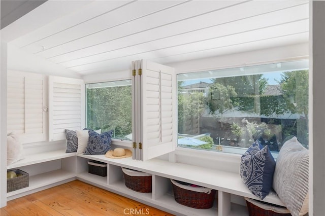 interior space featuring lofted ceiling