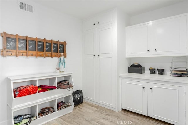 mudroom featuring light hardwood / wood-style flooring