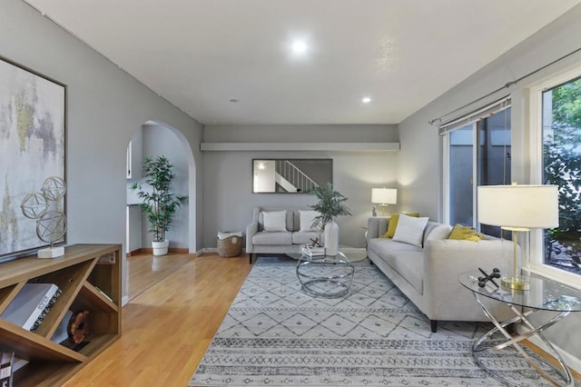 living room featuring hardwood / wood-style flooring