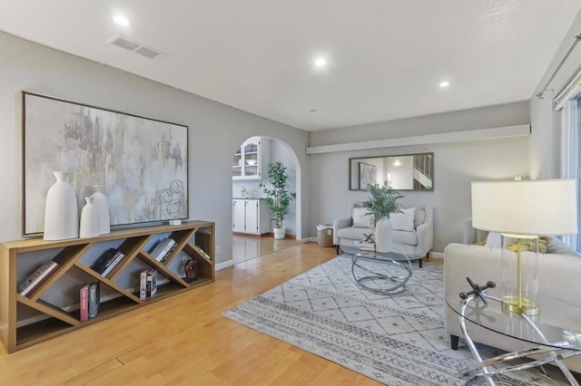 living room featuring hardwood / wood-style floors