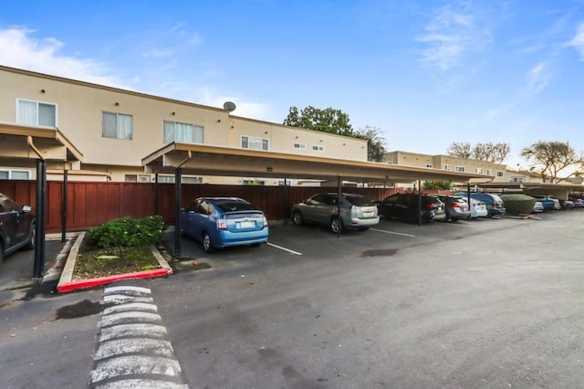 view of car parking with a carport