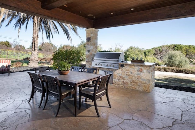 view of patio / terrace featuring area for grilling and grilling area