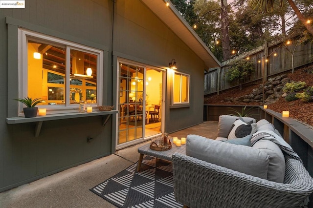 view of patio with outdoor lounge area