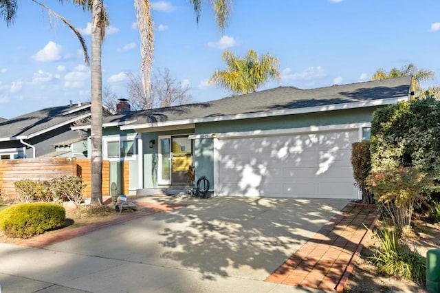 view of front facade with a garage