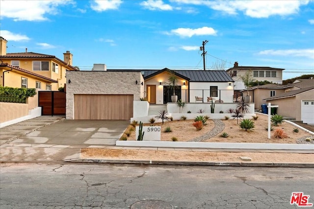 view of front of house with a garage