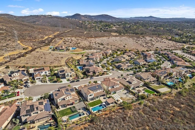 bird's eye view featuring a mountain view