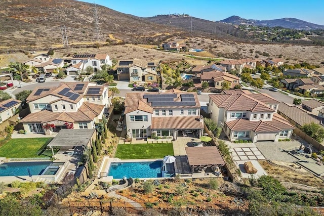 aerial view featuring a mountain view