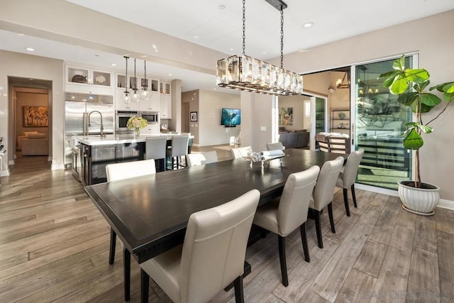 dining room featuring wood-type flooring