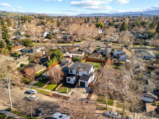 bird's eye view featuring a mountain view