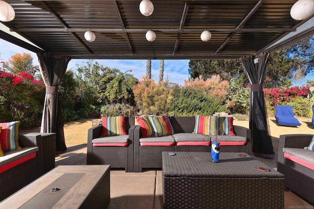 view of patio / terrace with an outdoor living space