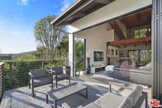 view of patio featuring an outdoor living space