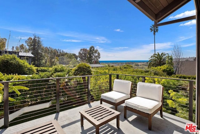 balcony with a water view