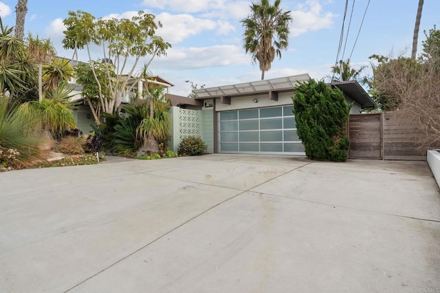 exterior space featuring a garage