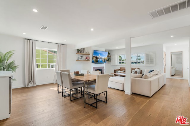 dining area featuring light hardwood / wood-style flooring