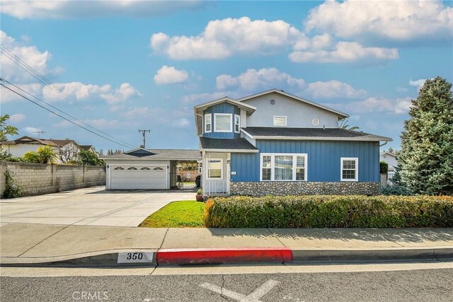 view of property featuring a garage